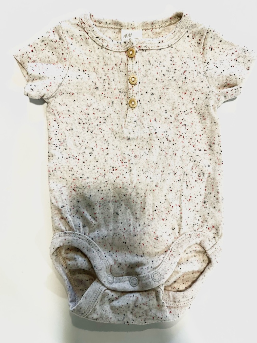 H&M Speckled Cream Baby Onesie